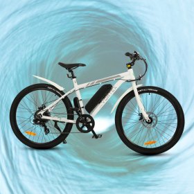Ecotric White Electric Bike 350W Electric City Cruiser Bicycle Up to 35 Miles Removable Battery Shimano 7 speed 26" Electric Commuter Bike for Adults Teen