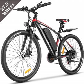 27.5" Electric Bike for Adults 500W Mountain Bike 19MPH Adult Electric Bicycles Electric Commuter Bike with 48V Removable Battery, Up to 50 Miles, Shimano 21 Speed Ebike