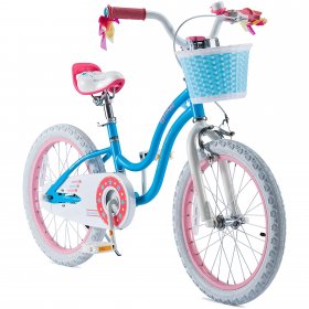 Royalbaby Girls Kids Bike Stargirl 18 In. Bicycle Basket Kickstand Blue Child's Cycle