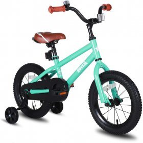 JOYSTAR Totem Kids Bike for 2-9 Years Old Boys Girls, BMX Style Kid Bicycles 12 14 16 18 Inch with Training Wheels, 18 Inch Children Bikes with Kickstand and Handbrake, Blue Beige Pink Green