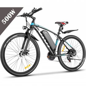 VIVI 500W Electric Bike for Adults Mountain Bike 27.5" Big Wheel Electric Bicycles with Removable Battery, Up to 50 Miles, Shimano 21 Speed Commuter Bike Ebike