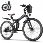 Vivi 500W Adult Electric Bike Folding Ebike, 26" Foldable Electric Mountain Bike with 48V Battery, Up to 50Miles/19Mph, Full Suspension, 21 Speed Folding Electric Bicycle for Adults Women Men