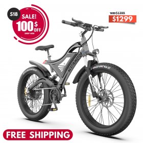 "Aostirmotor Electric Mountain Bike 750W 48V15Ah Removable Lithium Battery, Fat Tire Ebike 26x4.0 inch Electric Bike for Adults"