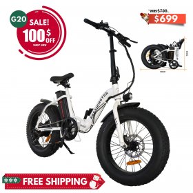 Aostirmotor Folding Electric Bike 20 inch Fat Tire Electric Bicycle with 500W Motor 36V 13AH Removable Lithium Battery,ebikes for Adults