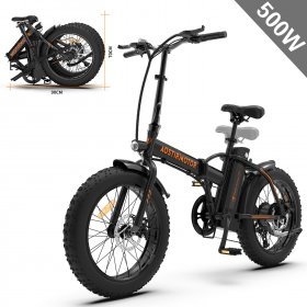 Aostirmotor Electric Bike 20" 500W 36V/13Ah Electric Folding City E-bike(Black)