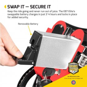 SWAGTRON Swappable eBike Battery Pack EB7 | Removable with Folding Handle | 3-4 Hour Charge Time | Extend The Ride