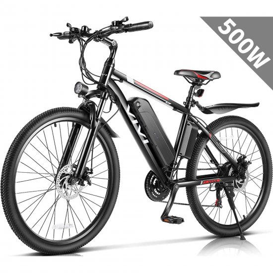 VIVI 26\" 500W Electric Bike 21 Speed Electric Mountain Bicycle with 48V 7.8AH Removable Battery City Electric Bicycle, Electric Bike for Adults 19 Mph Max Mileage 50 Miles