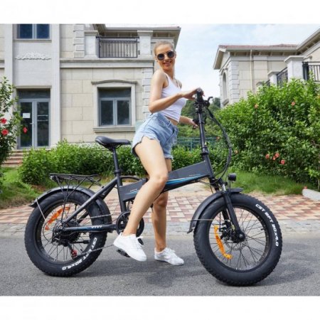 VIVI 500W Electric Bike Foldable for Adults 20" x 4.0 Fat Tire Electric Bicycle, Adult Electric Bicycles with 48V 10.4AH Removable Battery, Shimano 7-Speed Commuter Bike Up to 50 Miles