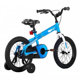 JOYSTAR Whizz Bike for Ages 4-7 with Training Wheels, 16", Blue