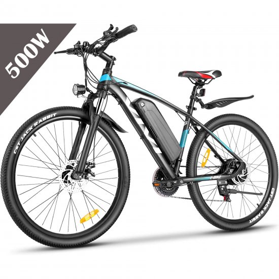 VIVI 500W Electric Bike for Adults Mountain Bike 27.5\" Big Wheel Electric Bicycles with Removable Battery, Up to 50 Miles, Shimano 21 Speed Commuter Bike Ebike