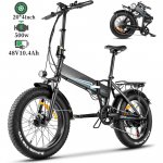 VIVI 500W Electric Bike Foldable for Adults 20" x 4.0 Fat Tire Electric Bicycle, Adult Electric Bicycles with 48V 10.4AH Removable Battery, Shimano 7-Speed Commuter Bike Up to 50 Miles