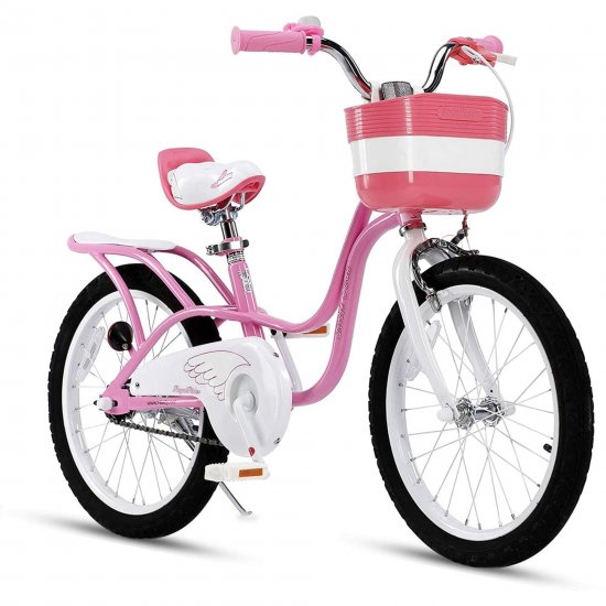Royalbaby Little Swan Pink 18 In. Girl\'s Bicycle with Basket and Kickstand