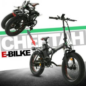 20" 48V 500W 15AH Folding Electric Fat Tire Bicycle Bike City Ebike Black w/ Black