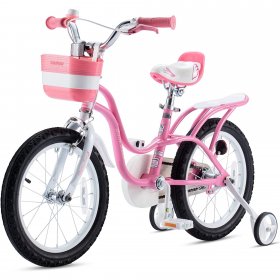 Royalbaby Little Swan Pink 14 Girl's Bicycle with Training Wheels and Basket