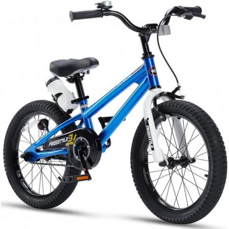 Royalbaby Freestyle Kids Bike 18 In. Girls and Boys Kids Bicycle Blue with Kickstand