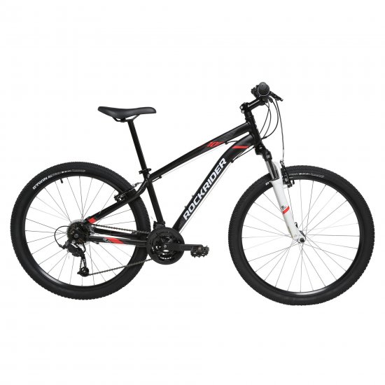 Decathlon Rockrider ST100 Mountain Bike, 27.5\", 21 Speed, Black, Small