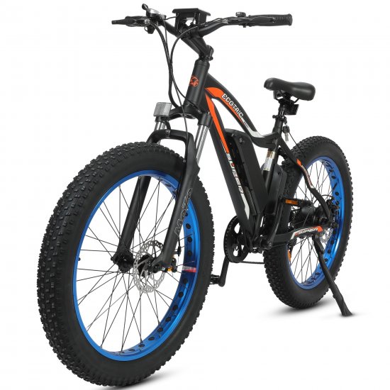 Ecotric 26 In. 500W 36V Electric Fat Tire Bicycle e-bike Beach Snow City Bike Road Bicycle Cycling 7 Speed