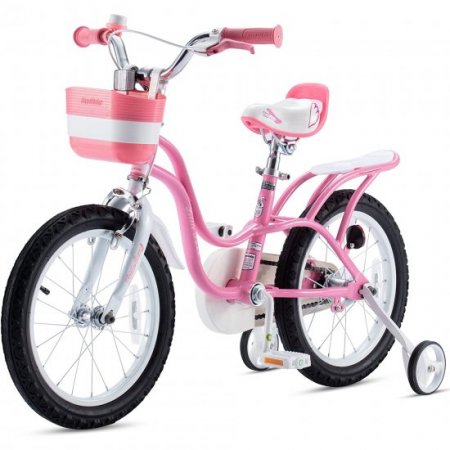 Royalbaby Little Swan Pink 14 Girl's Bicycle with Training Wheels and Basket