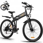 Vivi Folding Electric Mountain Bike 350W Foldable Ebike, 26 In. with 10.4Ah Built-In Battery, 40 Miles/19 Mph Recharge Mileage, 4 Working Mode, 21 Speed Gear, Adult Electric Bicycle