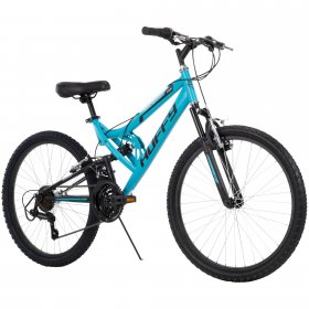 Huffy 24" Trail Runner Girls Full Suspension Mountain Bikes, Teal Blue