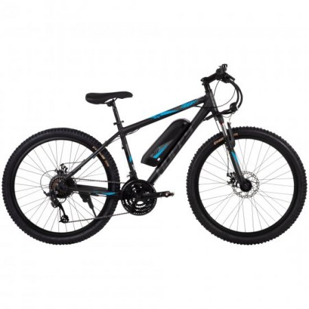 Huffy Transic 26-inch Electric Mountain Bike for Adults, Black, 36V, 350W, UL 2849 compliant