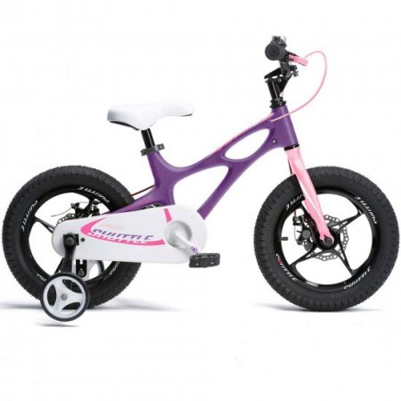 RoyalBaby Space Shuttle Lightweight Magnesium Kid's Bike with Disc Brakes for Boys and Girls, 14 inch with Training Wheels, Lilac