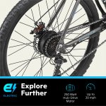 Schwinn Boundary ELECTRIC Mountain Bike, 26-Inch Wheels, 18 Speeds, 250-Watt Pedal Assist Motor, Gray