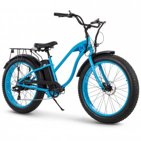 Huffy Hypulse 26-inch 7-Speed Electric Bike Blue, 48V, 500W, UL 2849 Compliant