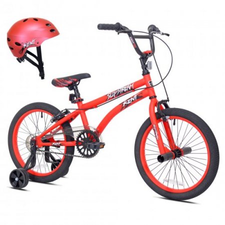 Kent Bicycles 18" Boy's BMX Slipstream Bicycle with Helmet, Red