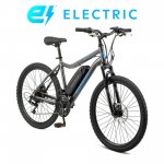 Schwinn Boundary ELECTRIC Mountain Bike, 26-Inch Wheels, 18 Speeds, 250-Watt Pedal Assist Motor, Gray