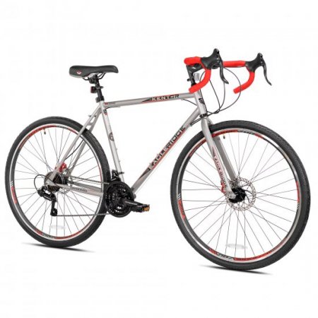 Kent Bicycles 700c Eagle Ridge Adventure Gravel Men's Large Bike, Silver, Red