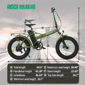 ECOTRIC Electric Bike 500W Adult Foldaway Ebike 20" x 4.0 Fat Tire Folding Bicycle 48V 15AH with Suspension Fork Beach Snow Mountain Foldable E-Bike Commute for Female Male