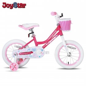 JOYSTAR Angel Girls Bike 16 Inch Kids Bike with Training Wheels for 4-7 Years Old Girls,Toddler Bicycle,Fuchsia