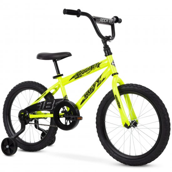 Huffy 18 in. Rock It Boy Kids Bike, Neon Powder Yellow