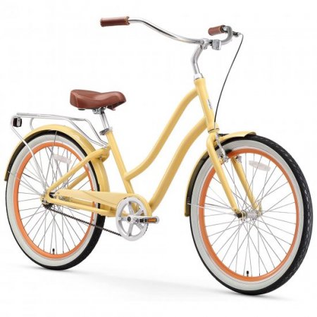 sixthreezero EVRYjourney Women's 26" 3-Speed Step-Through Touring Hybrid Bicycle, Cream